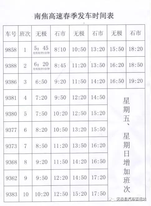 南焦客運(yùn)站的最新時(shí)刻表，連接城市的重要紐帶