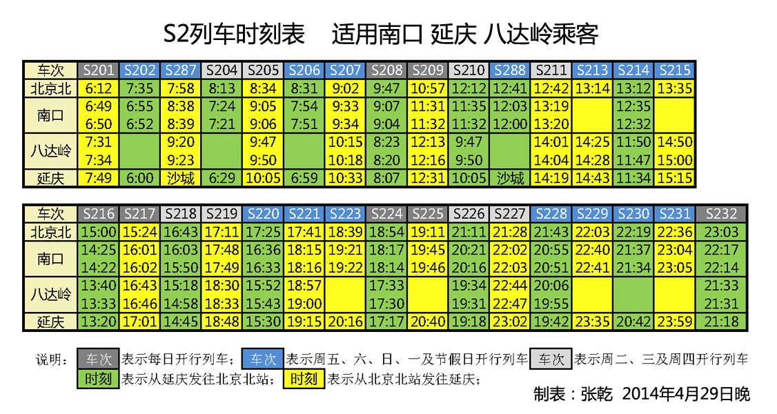 延慶S2線最新時(shí)刻表詳解